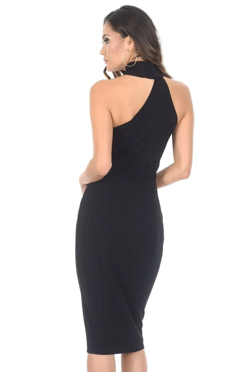 Black One Shoulder Midi Dress sold by AX Paris product image thumbnail 3