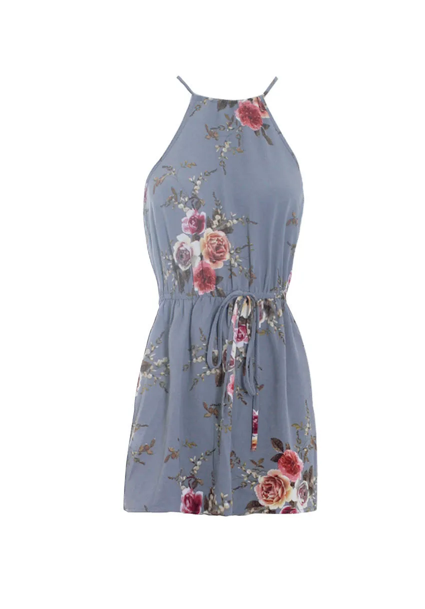 Grey Floral Printed Playsuit sold by AX Paris product image thumbnail 4