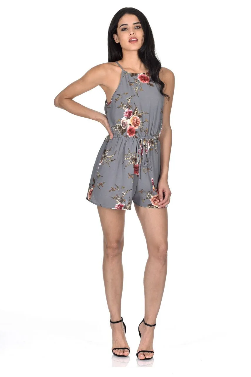 Grey Floral Printed Playsuit sold by AX Paris product image thumbnail 2