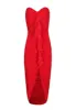 Red Bardot Frill Detail Midi Dress sold by AX Paris
