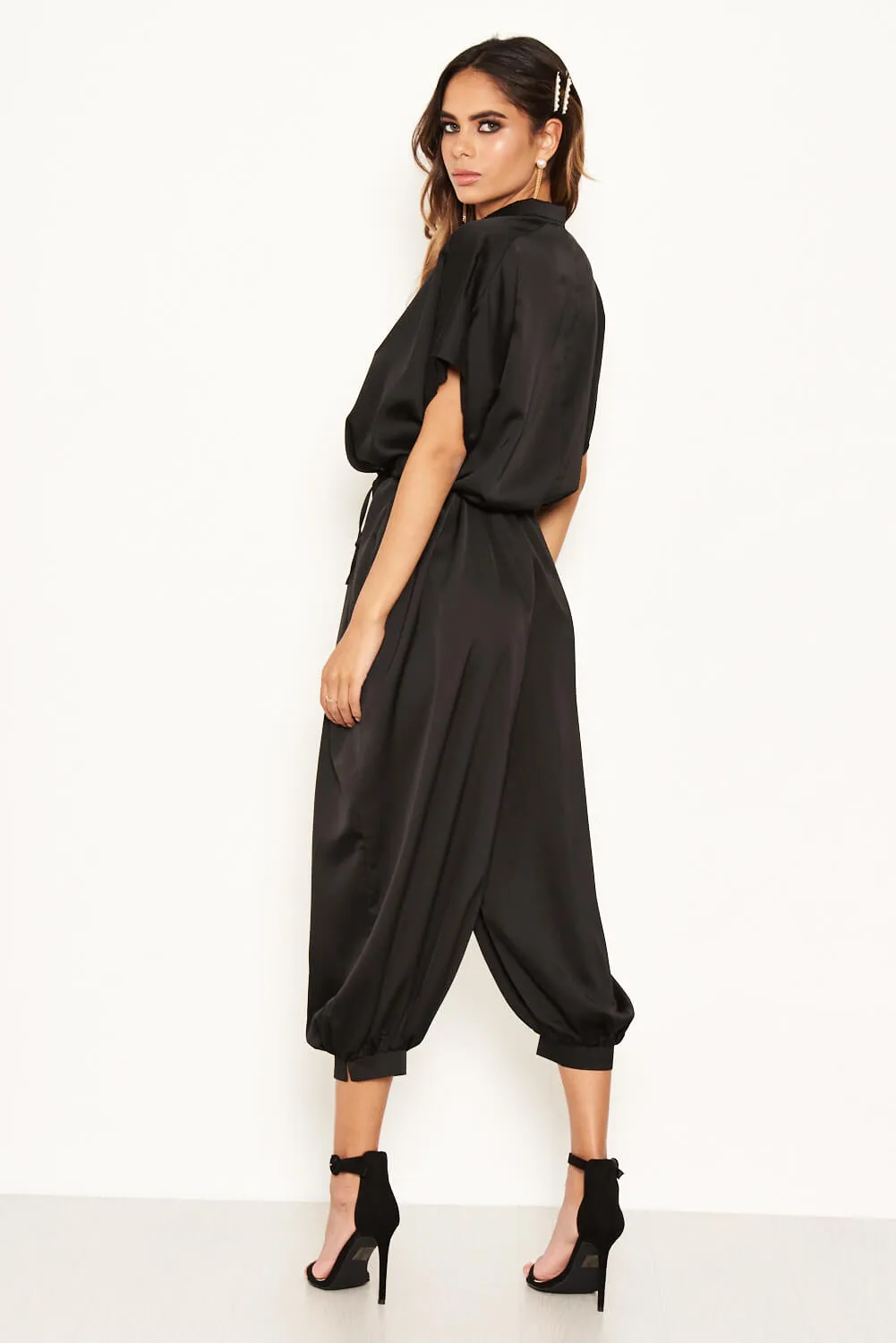 Black Button Up Jumpsuit sold by AX Paris product image thumbnail 5