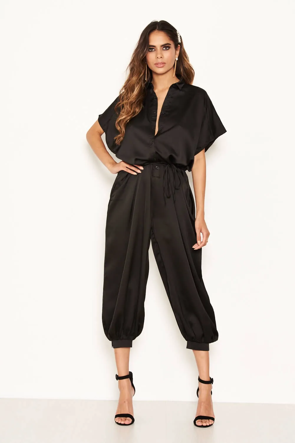 Black Button Up Jumpsuit sold by AX Paris product image thumbnail 3