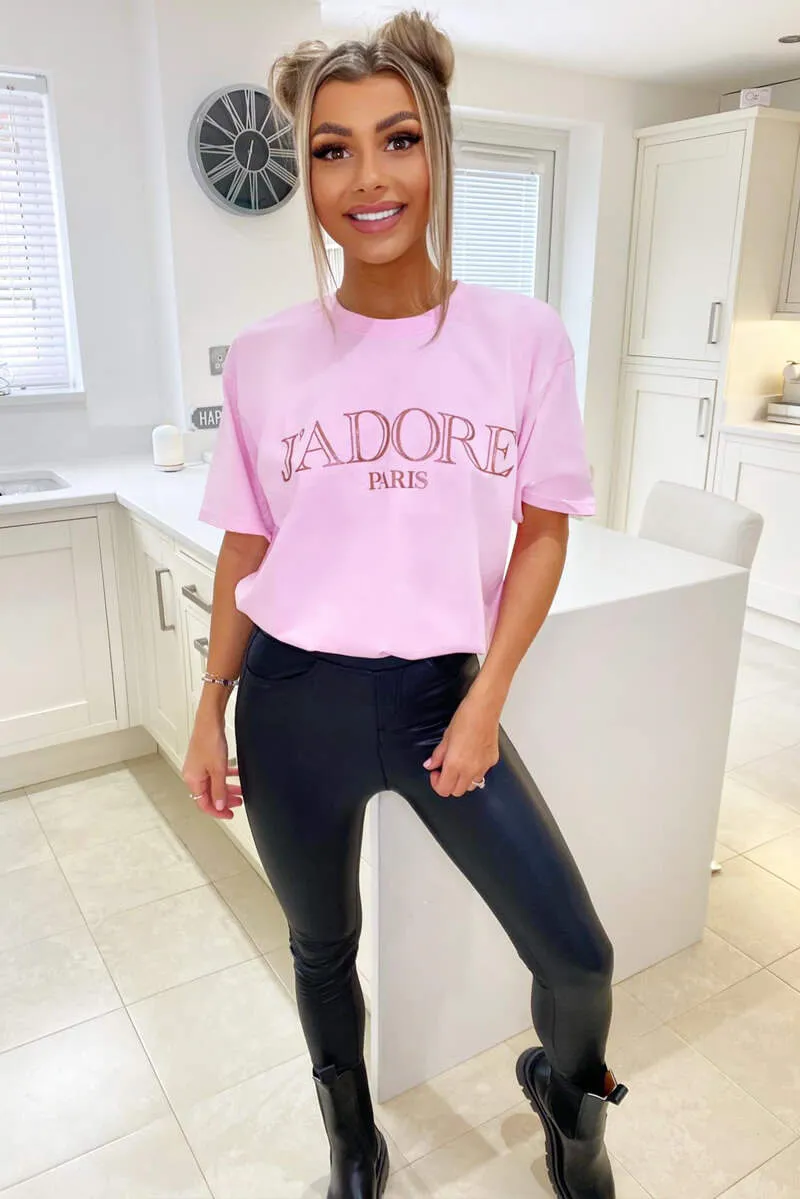 Pink Jadore Oversized Tee sold by AX Paris product image thumbnail 3