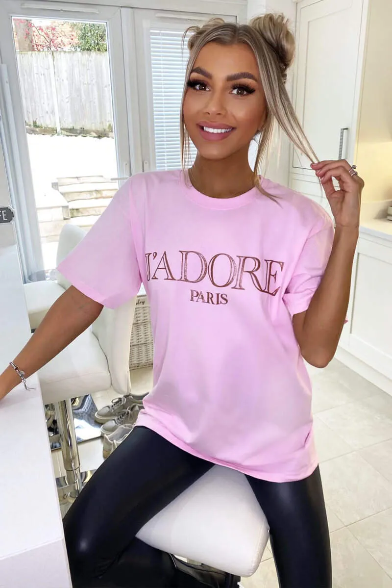 Pink Jadore Oversized Tee sold by AX Paris product image thumbnail 2