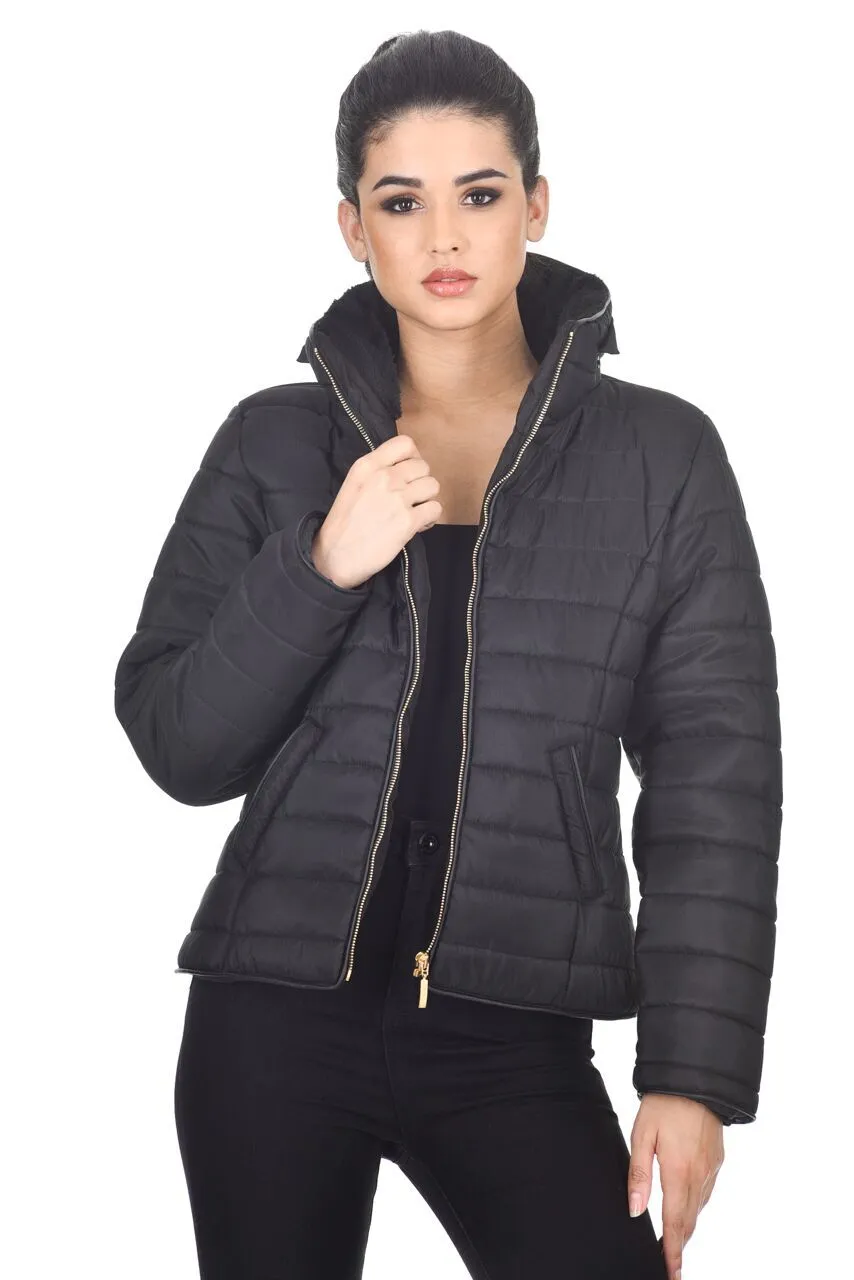 Black Puffer Jacket sold by AX Paris