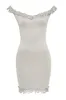 Grey Bardot Mini With Lace Detail sold by AX Paris