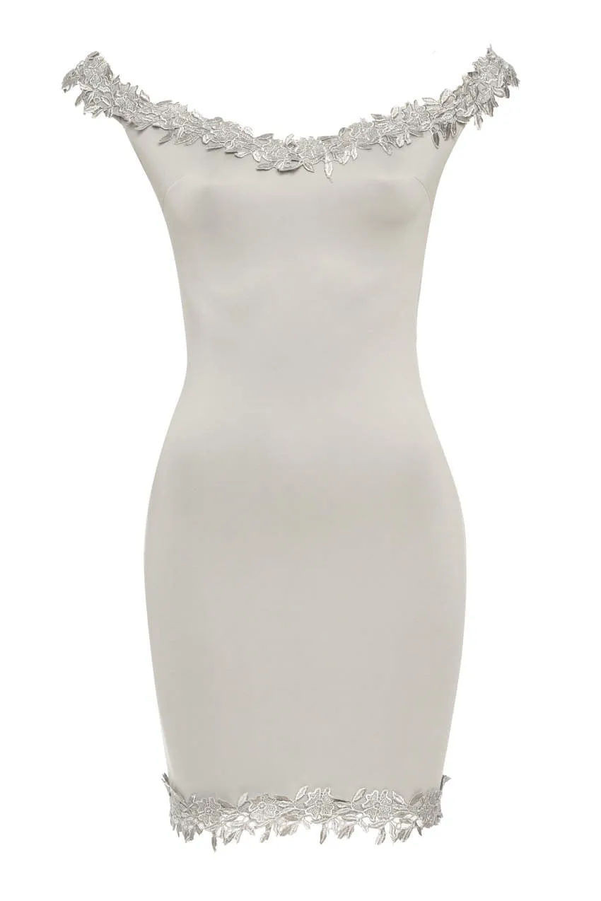 Grey Bardot Mini With Lace Detail sold by AX Paris product image thumbnail 4