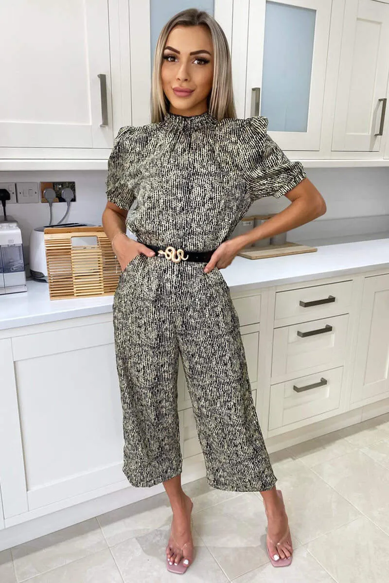 Green Printed High Neck Culotte Jumpsuit sold by AX Paris product image thumbnail 3