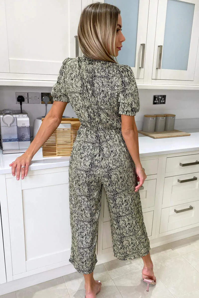 Green Printed High Neck Culotte Jumpsuit sold by AX Paris product image thumbnail 4