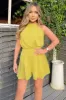 Lime High Neck Playsuit sold by AX Paris