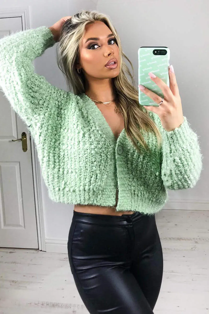 Sage Chunky Knit Cardigan sold by AX Paris product image thumbnail 2
