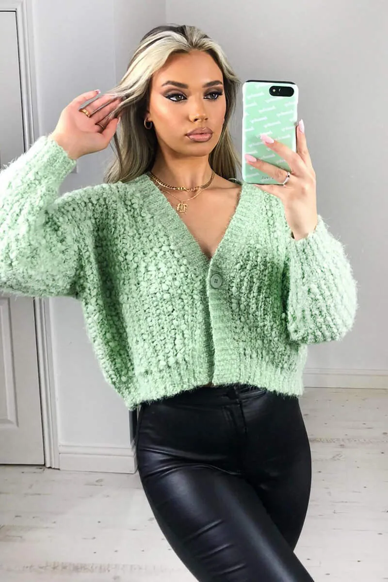 Sage Chunky Knit Cardigan sold by AX Paris product image thumbnail 4