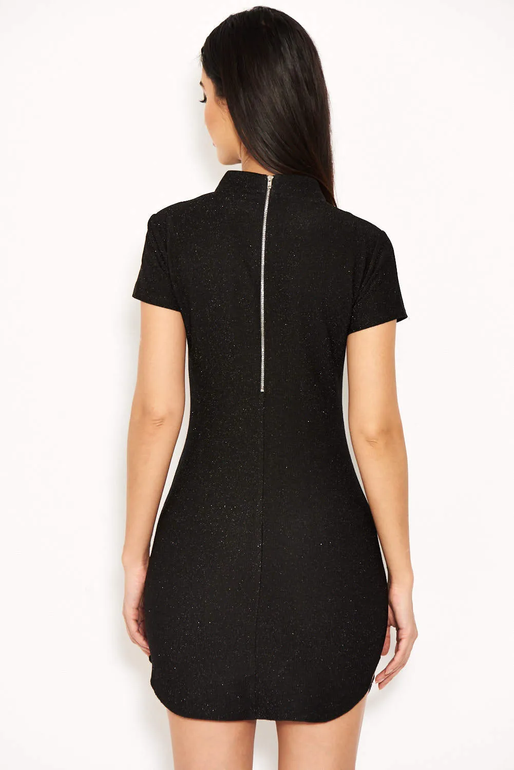 Black Glitter Mini Dress sold by AX Paris product image thumbnail 3