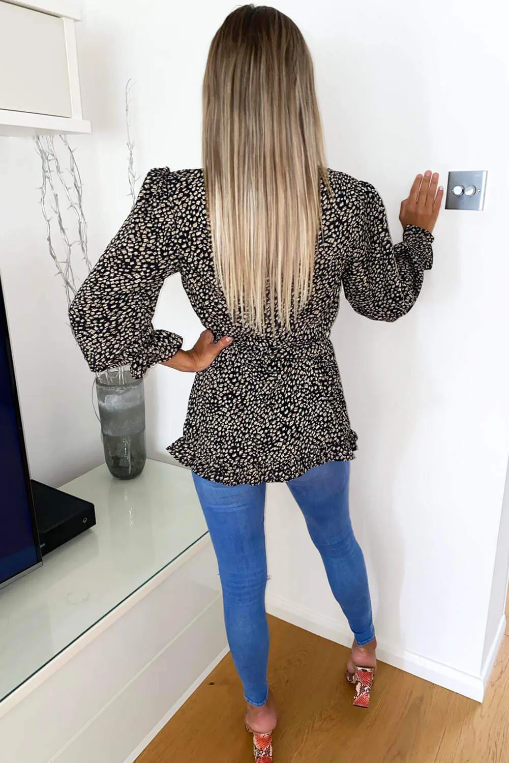 Black Aztec Wrap Top sold by AX Paris product image thumbnail 4