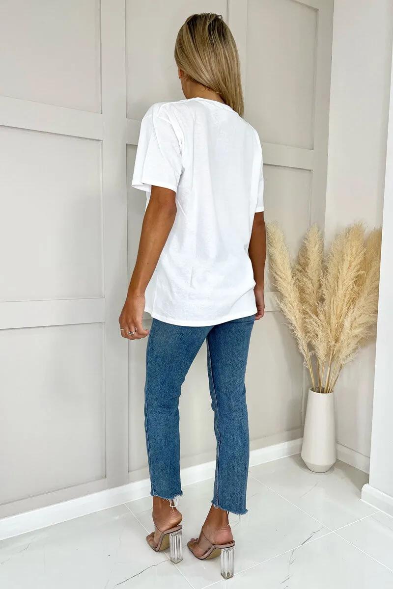 White Fashion Slogan T-Shirt sold by AX Paris product image thumbnail 4