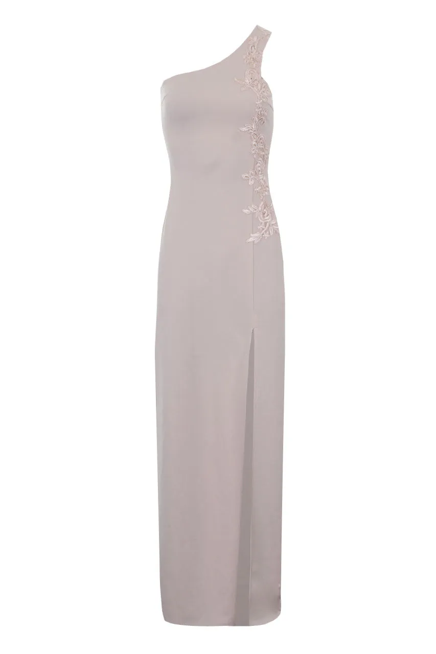 Nude One Shoulder Floral Embroidered Detail Maxi Dress sold by AX Paris product image thumbnail 4