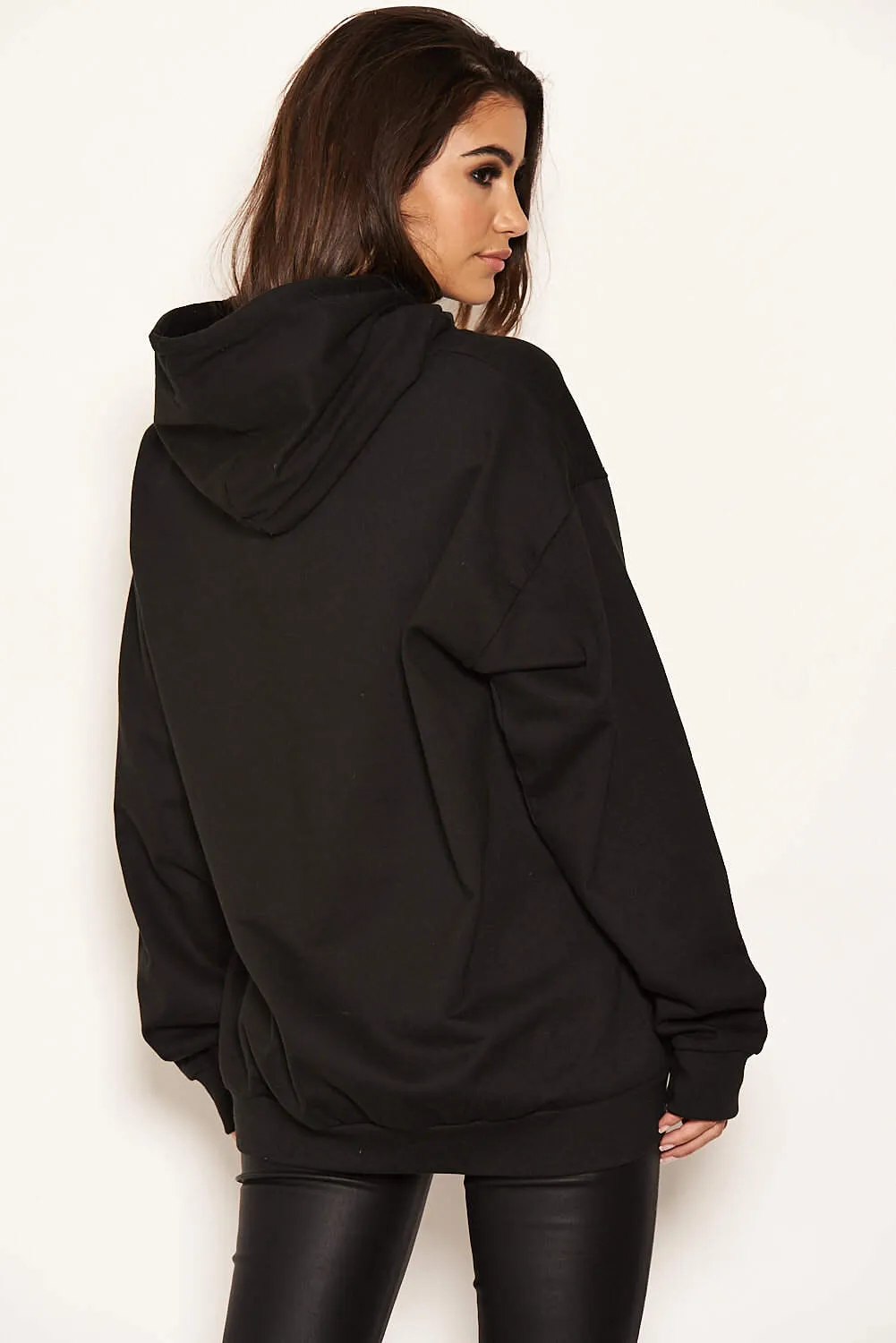 Black Printed Hoody sold by AX Paris product image thumbnail 3