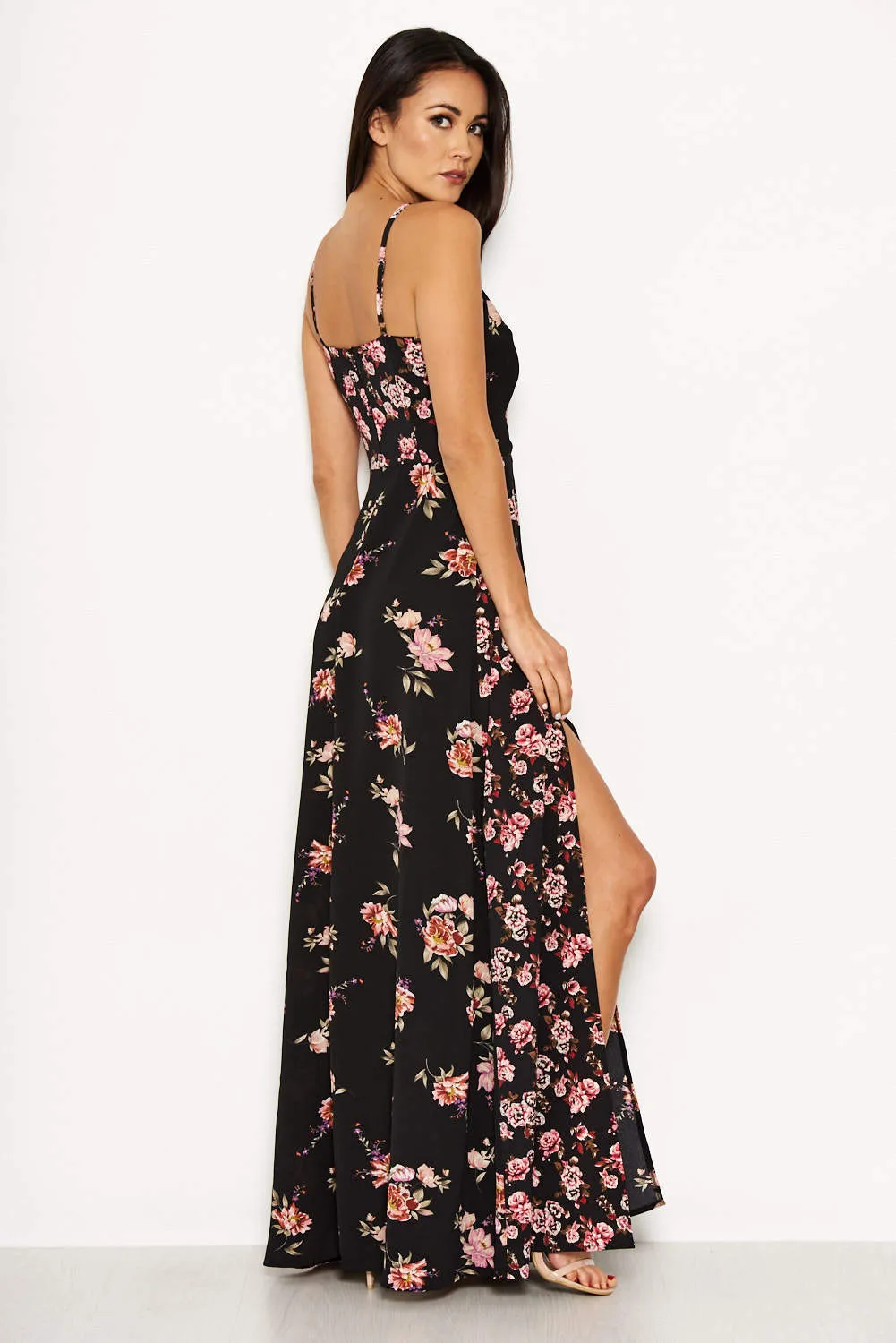 Black Floral V Neck Maxi Dress sold by AX Paris product image thumbnail 5