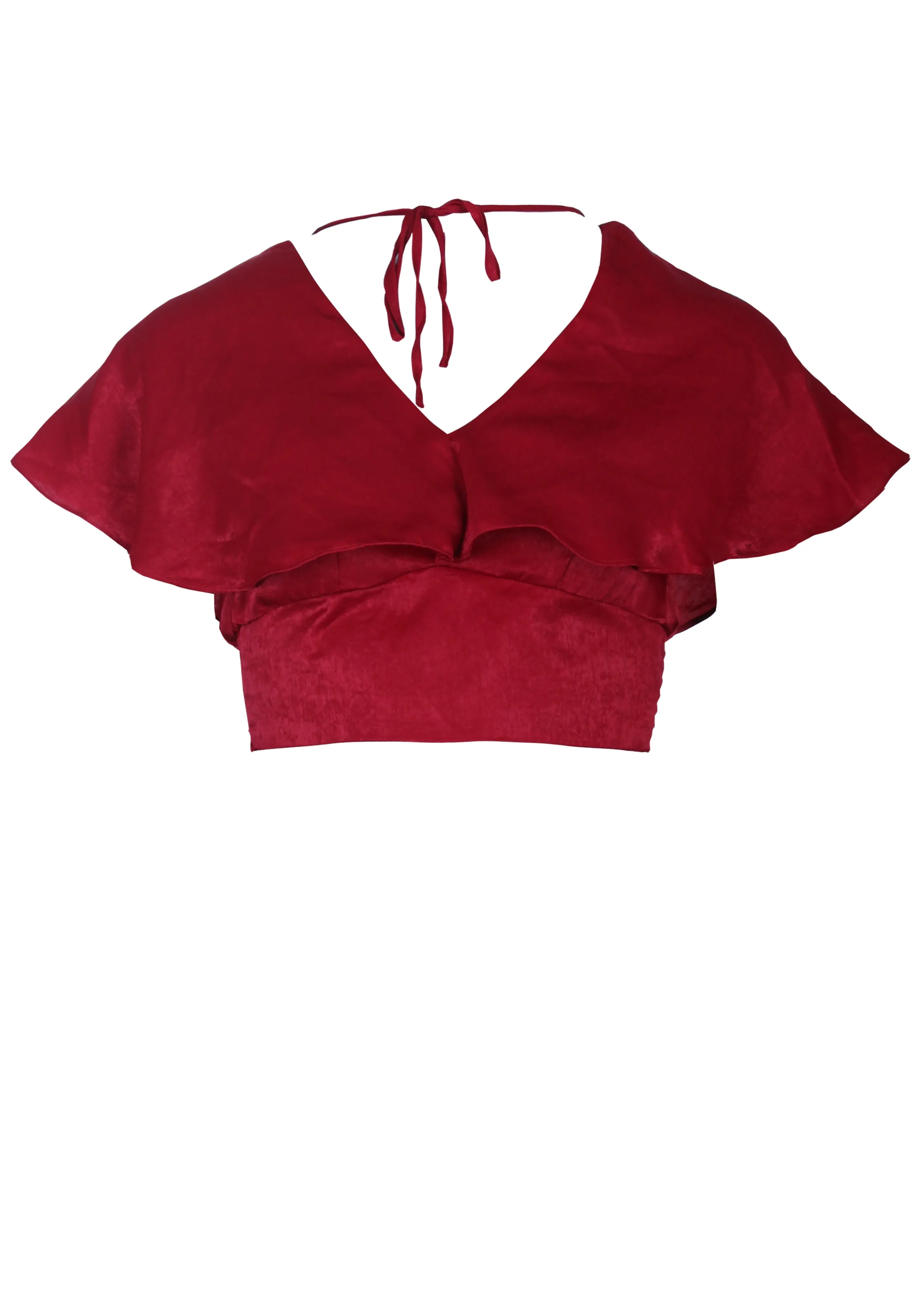 Red Silky Cropped Top sold by AX Paris product image thumbnail 4