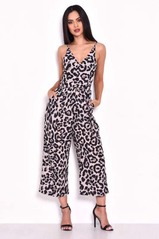 Animal Print V-Neck Jumpsuit sold by AX Paris
