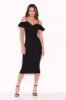 Black Midi Dress With Frill Detail sold by AX Paris