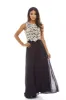Nude Maxi Crochet Dress with Lace Overlay sold by AX Paris