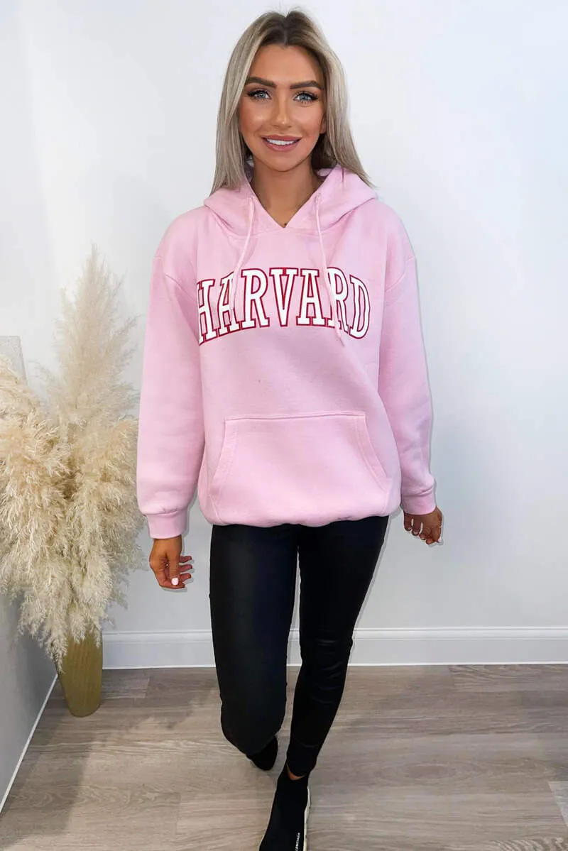 Pink Harvard Printed Hoodie sold by AX Paris product image thumbnail 2