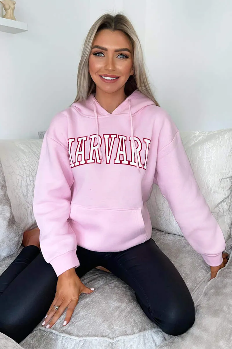 Pink Harvard Printed Hoodie sold by AX Paris product image thumbnail 3