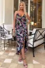 Multi Printed Wrap Over Strappy Midi Dress sold by AX Paris