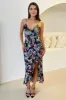 Multi Printed Wrap Over Strappy Midi Dress sold by AX Paris