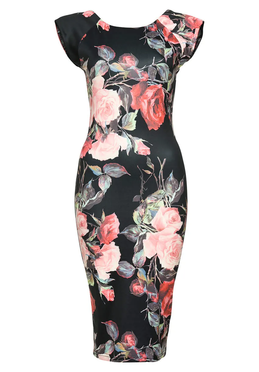 Black Printed Midi Dress sold by AX Paris product image thumbnail 4