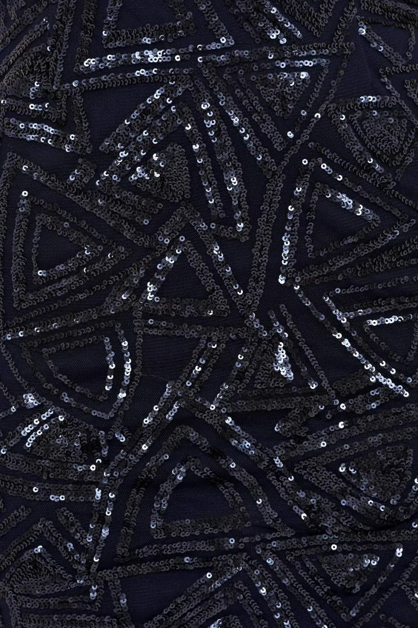 Navy Sequin Mini Dress sold by AX Paris product image thumbnail 5