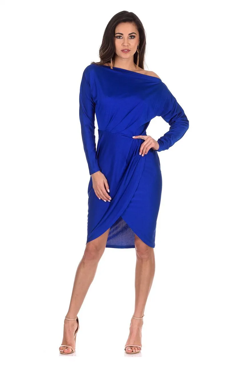 Blue Wrap Midi Dress sold by AX Paris product image thumbnail 2
