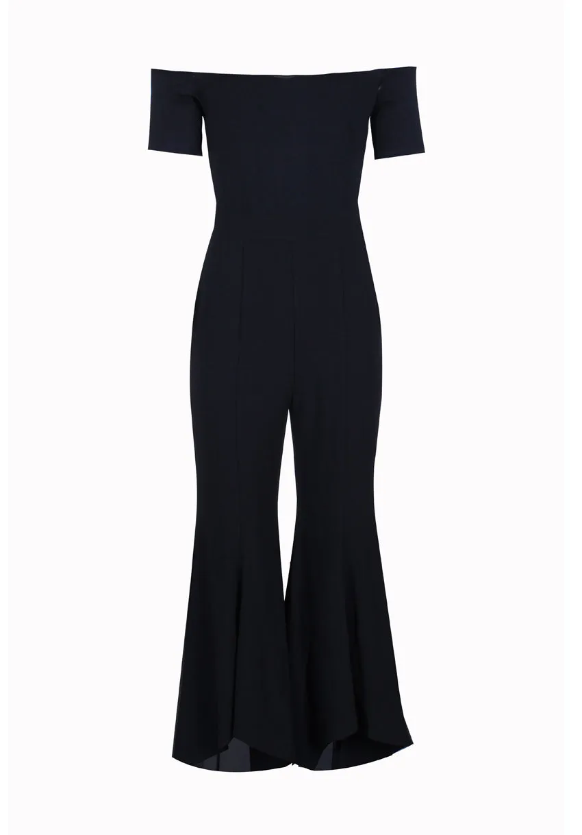 Black Bardot Jumpsuit With Flared Leg sold by AX Paris product image thumbnail 4
