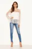 Cream Mesh Polka Dot Frill Top sold by AX Paris