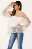 Cream Mesh Polka Dot Frill Top sold by AX Paris