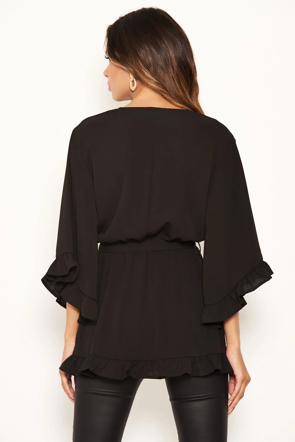 Black Frill Wrap Top sold by AX Paris product image thumbnail 3