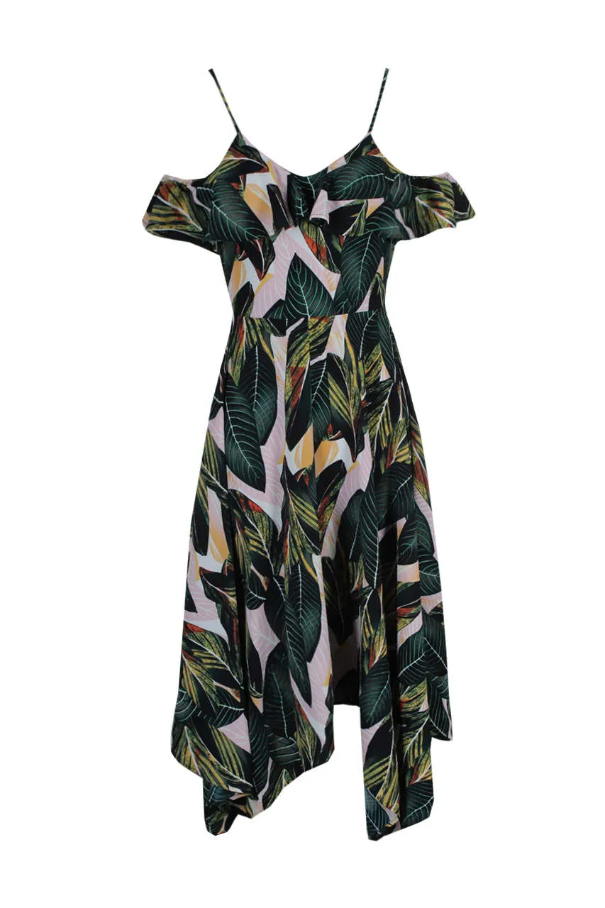 Leaf Print Frill Detail Maxi Dress sold by AX Paris product image thumbnail 4