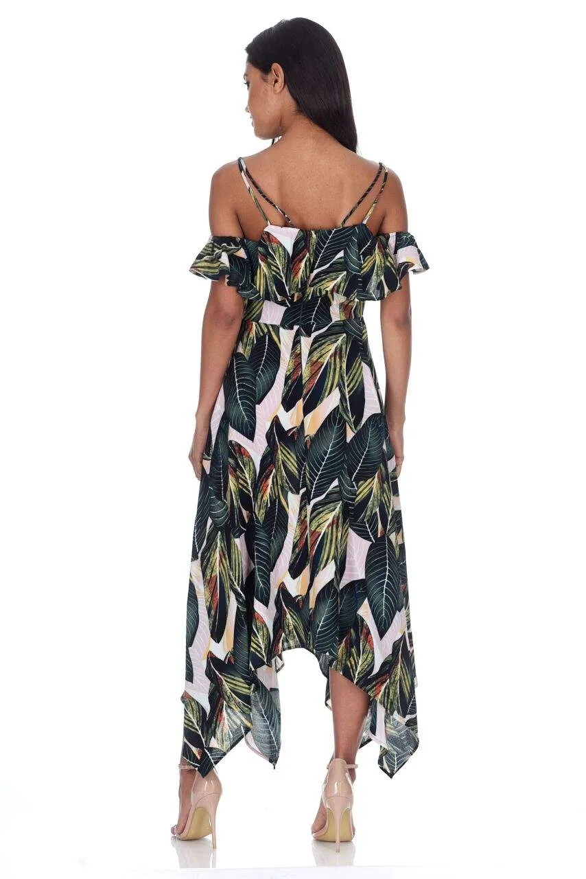 Leaf Print Frill Detail Maxi Dress sold by AX Paris product image thumbnail 3