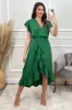 Green Wrap Over Frill Hem Short Sleeve Midi Dress sold by AX Paris