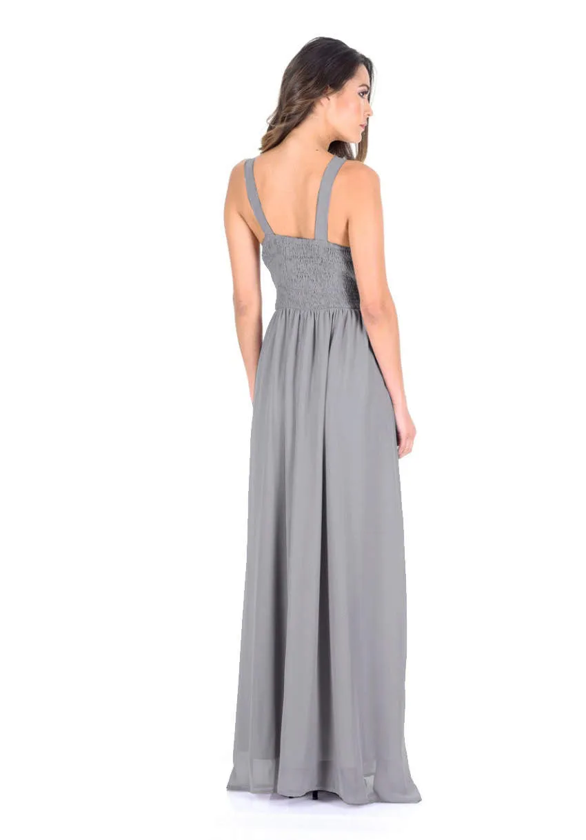 Silver Sleeveless Embroidered Maxi Dress sold by AX Paris product image thumbnail 2