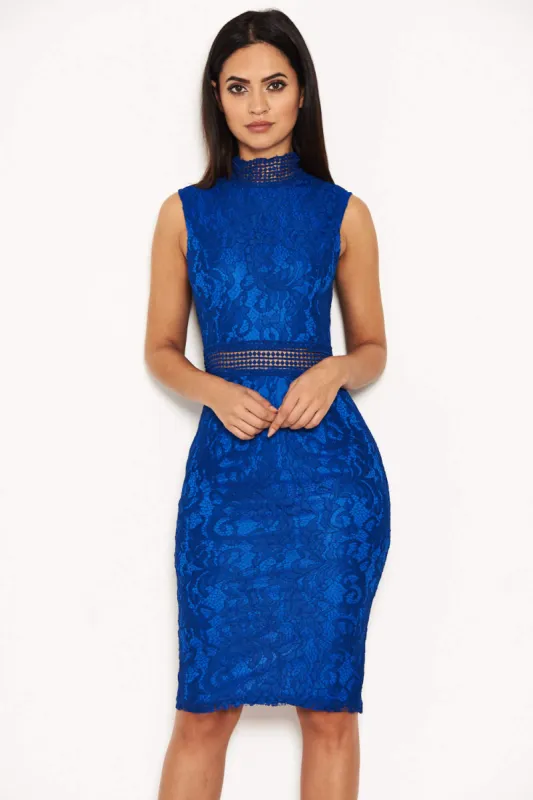 Blue Lace Midi Dress sold by AX Paris