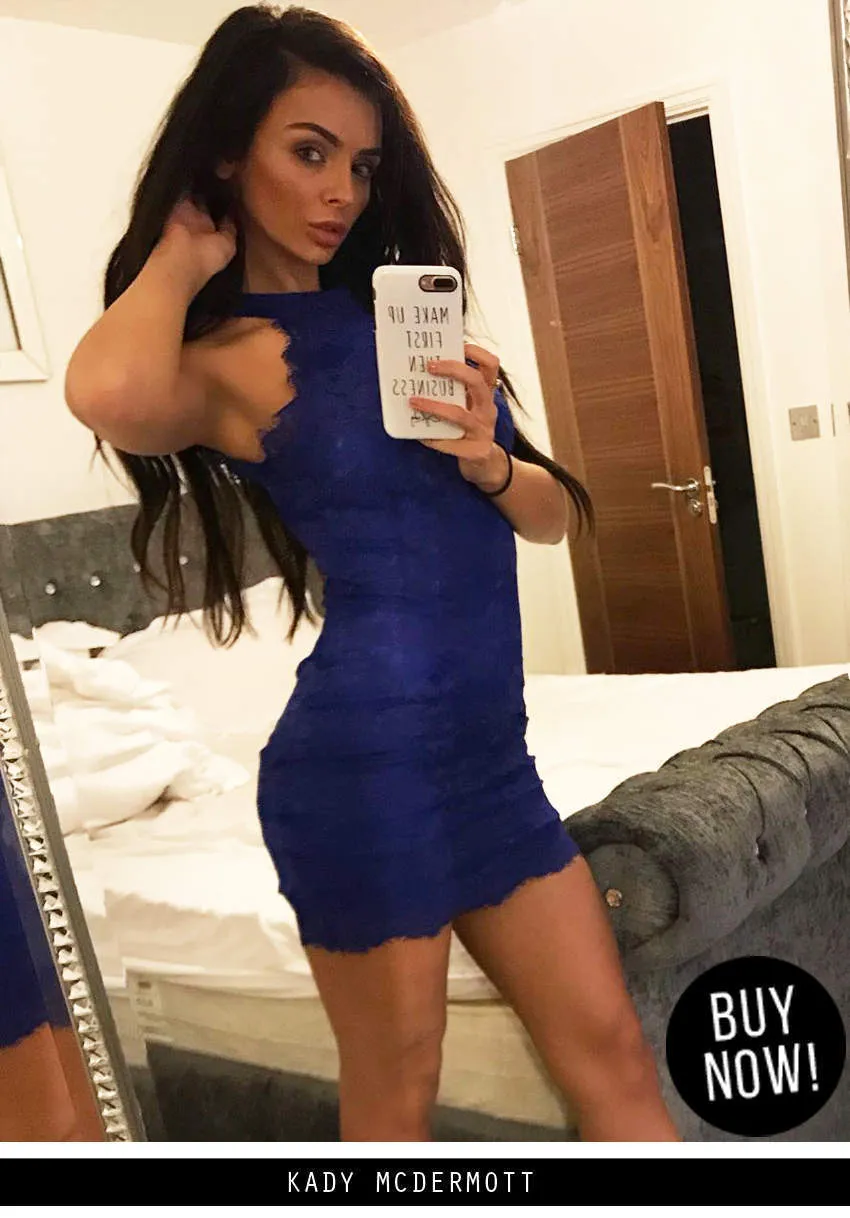 Blue Halter Lace Mini Dress sold by AX Paris product image thumbnail 2