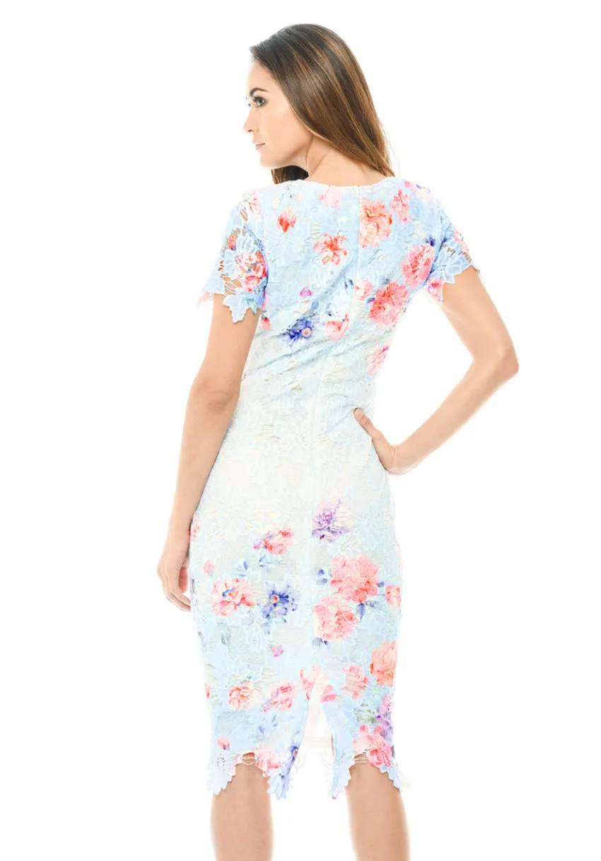 Blue Lace Printed Midi Dress sold by AX Paris product image thumbnail 3