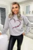 Grey Butterfly Printed Oversized Sweatshirt sold by AX Paris
