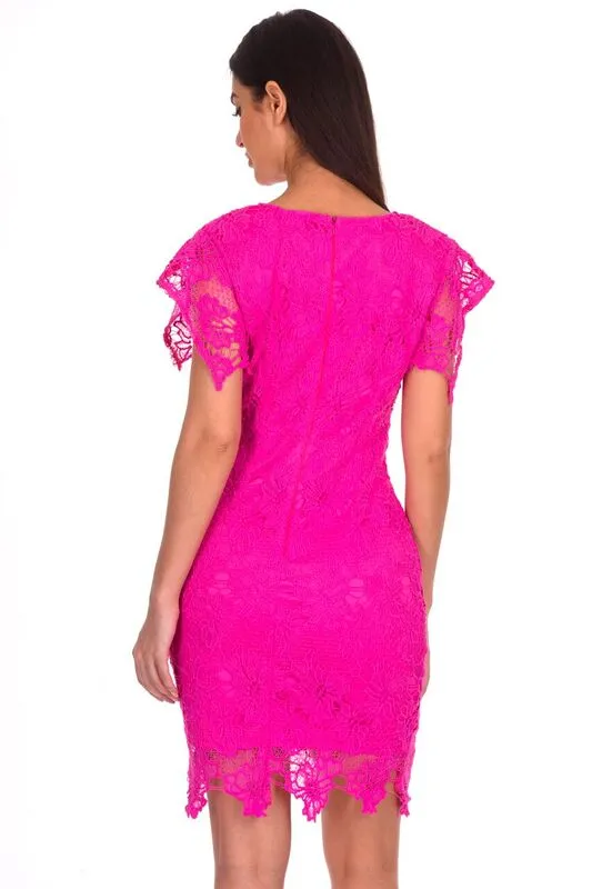 Cerise Crochet Midi Dress sold by AX Paris product image thumbnail 3