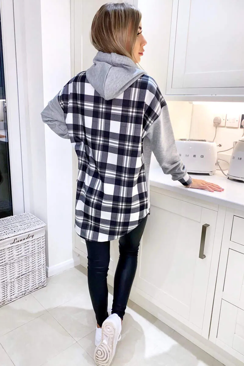 Grey Check Back Hoodie sold by AX Paris product image thumbnail 5