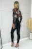 Grey Printed Mesh Long Sleeve Bodysuit sold by AX Paris