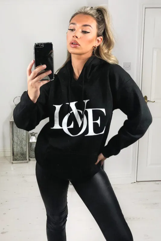 Black Love Hoodie sold by AX Paris