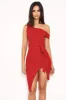 Red One Shoulder Asymmetric Dress sold by AX Paris
